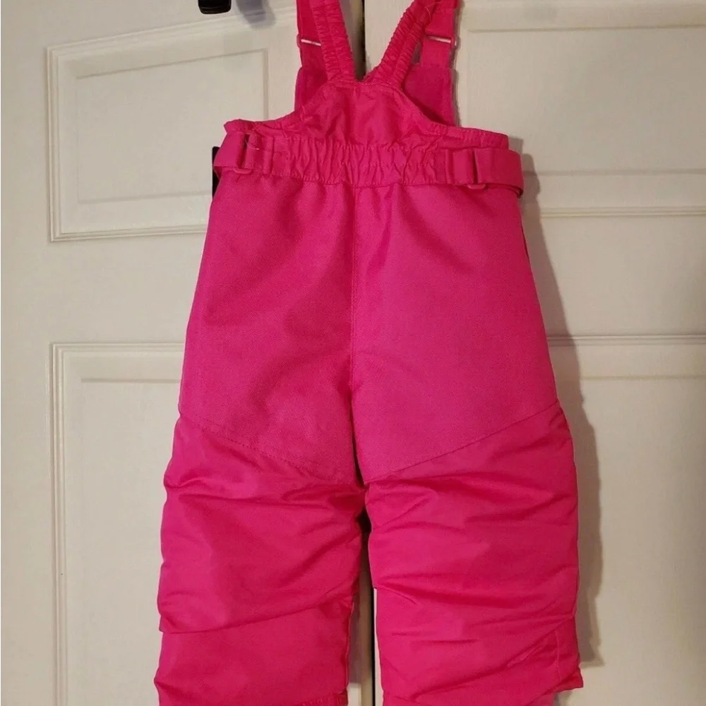 NWT Cherokee Kids Heavyweight Snow Bibs - Bright Pink - 12M